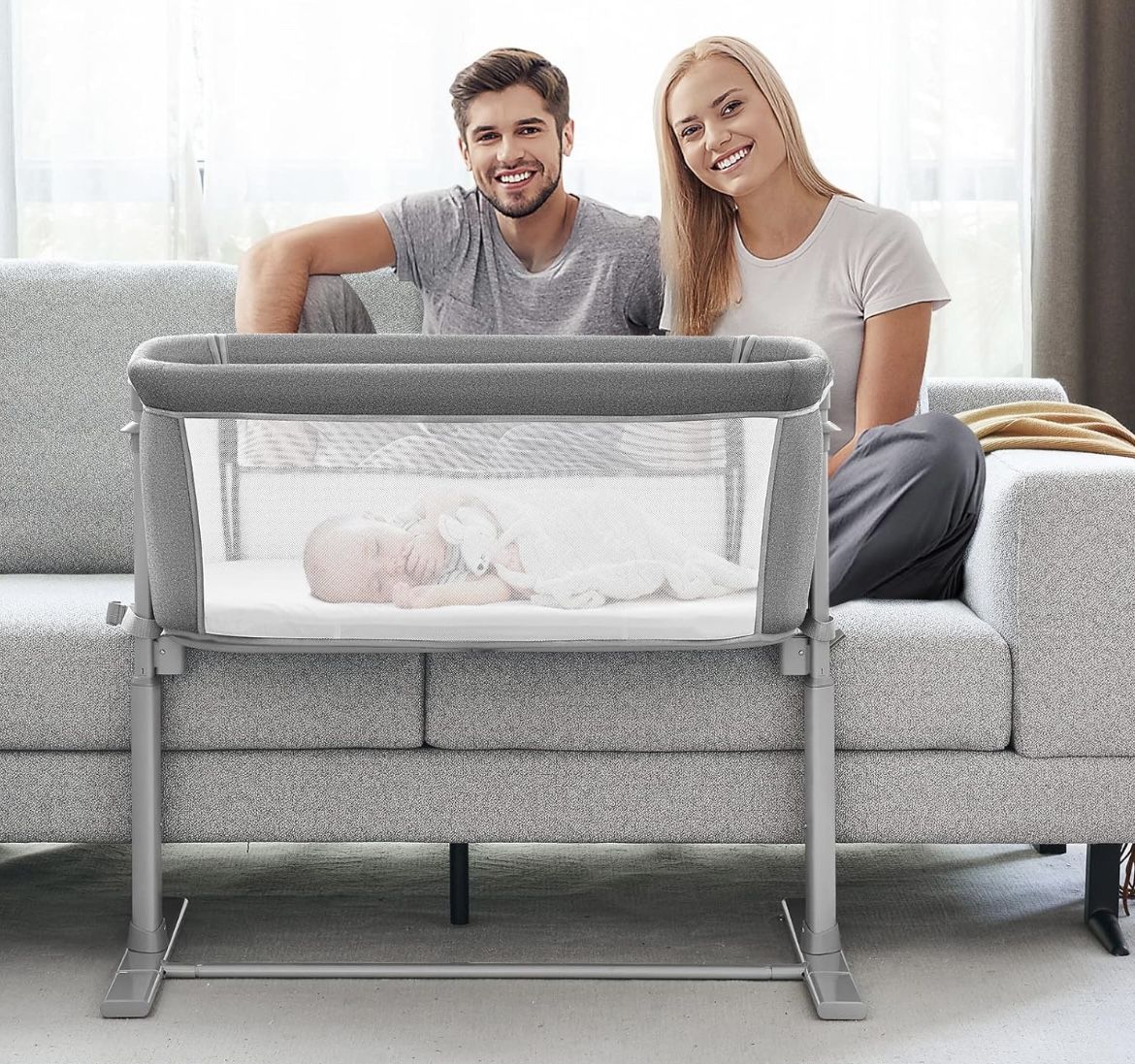 ALVOD Bassinet Bedside Sleeper Bedside Bassinet For Baby, Co Sleeper For Baby In Bed, Baby Bedside Sleeper, 9 Adjustable Height For Bed Sofa, Breath,All Products : American Fashion Style Bags On Sale