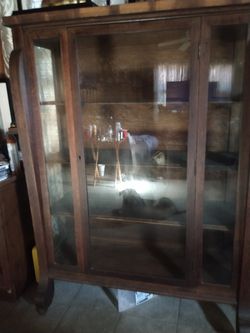 Beautiful glass wooden vintage cabinet