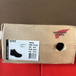 NIB Red Wing 6707 Brown Leather Safety Toe Ankle Work Boots Men's Size 9.5 E2