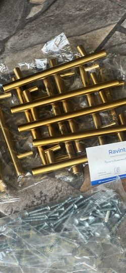Ravinte Gold Cabinet Handles – 16 Pack Stainless Steel T-Bar Pulls