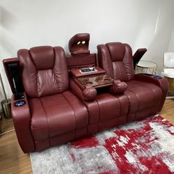 Red Electric Reclining Couch