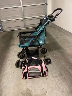 Small/medium size green dog/cat stroller