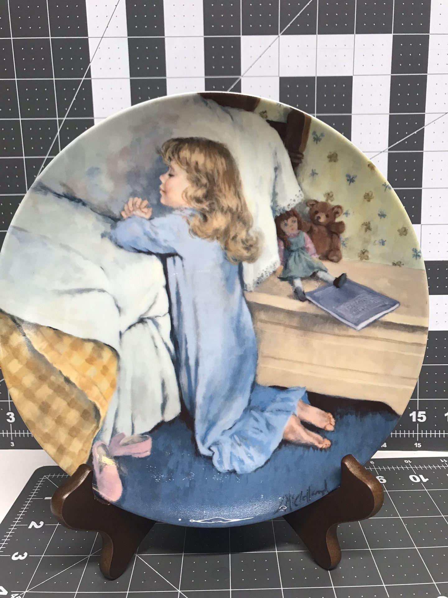Reco vintage collector’s plate, evening prayers 1987