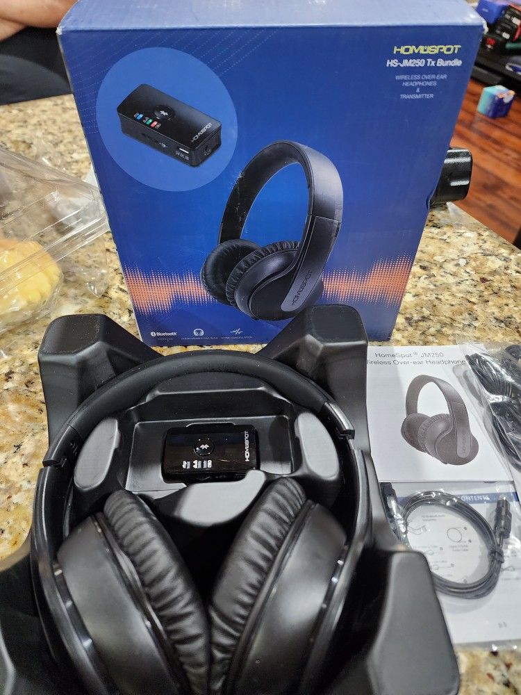 Wireless Over-Ear Headphones Transmitter Set for TVHomeSpot Wireless Over-Ear Headphones