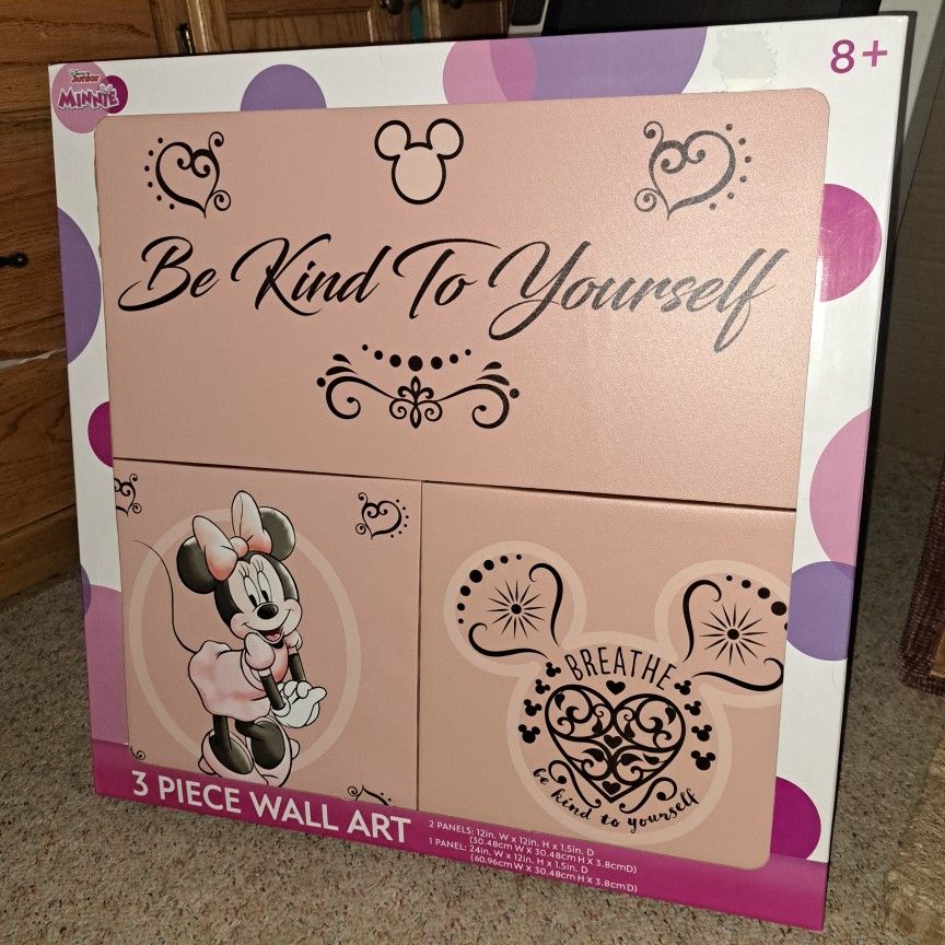 Minnie Mouse! 3 Piece Wall Art * Brand New!