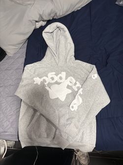 Spider Hoodie Grey White Graphic