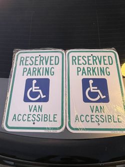 Brand New SmartSign 18x12 Metal Van Accessible Signs 2-Pack Made In USA