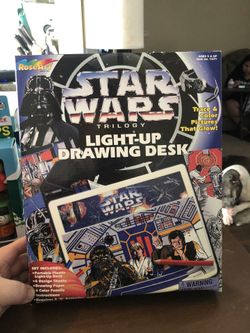 Star Wars 1997 light-up draw desk roseart