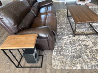 Brown Leather Reclining sofa $325 obo