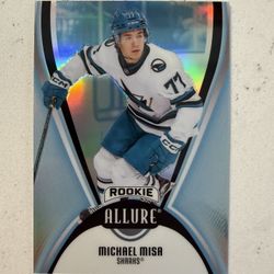 2025-26 UD Allure Extended Rookie Michael Misa #AR-MM (RC) San Jose Sharks SP