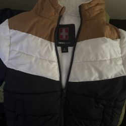 Brown, White And Black Jacket 