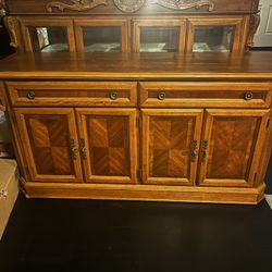 Two Piece Wooden Hutch