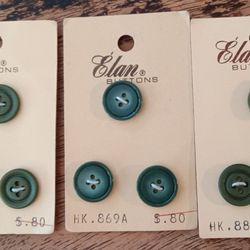 Original Elan Green Hues Buttons  9 Count