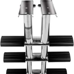 3-Step Marine Pontoon Boat Ladder, Telescoping Stainless Steel Boarding Ladder for Docks, Pools, and Swim Platforms