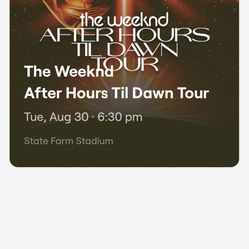 The Weeknd After Hours Til Dawn Tour  Silver VIP Ticket Section H-Row 29- Seat 13 Floor Seat