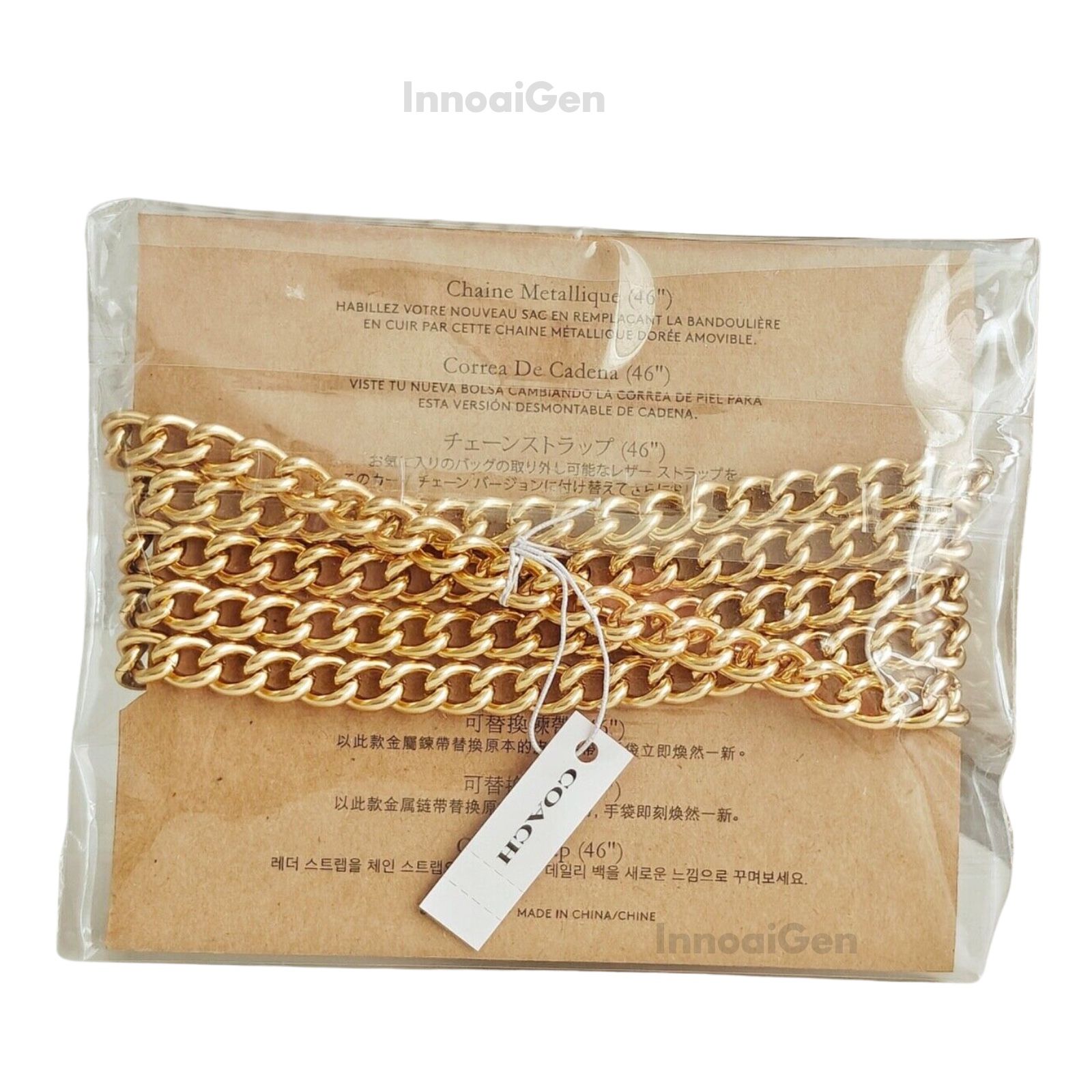 COACH Shoulder Crossbody Chain Strap 46" Metal Gold 3112