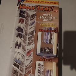 Shoes Away Hanging Organizer Organize 30 Pairs Space Closet TV Holder Over Door