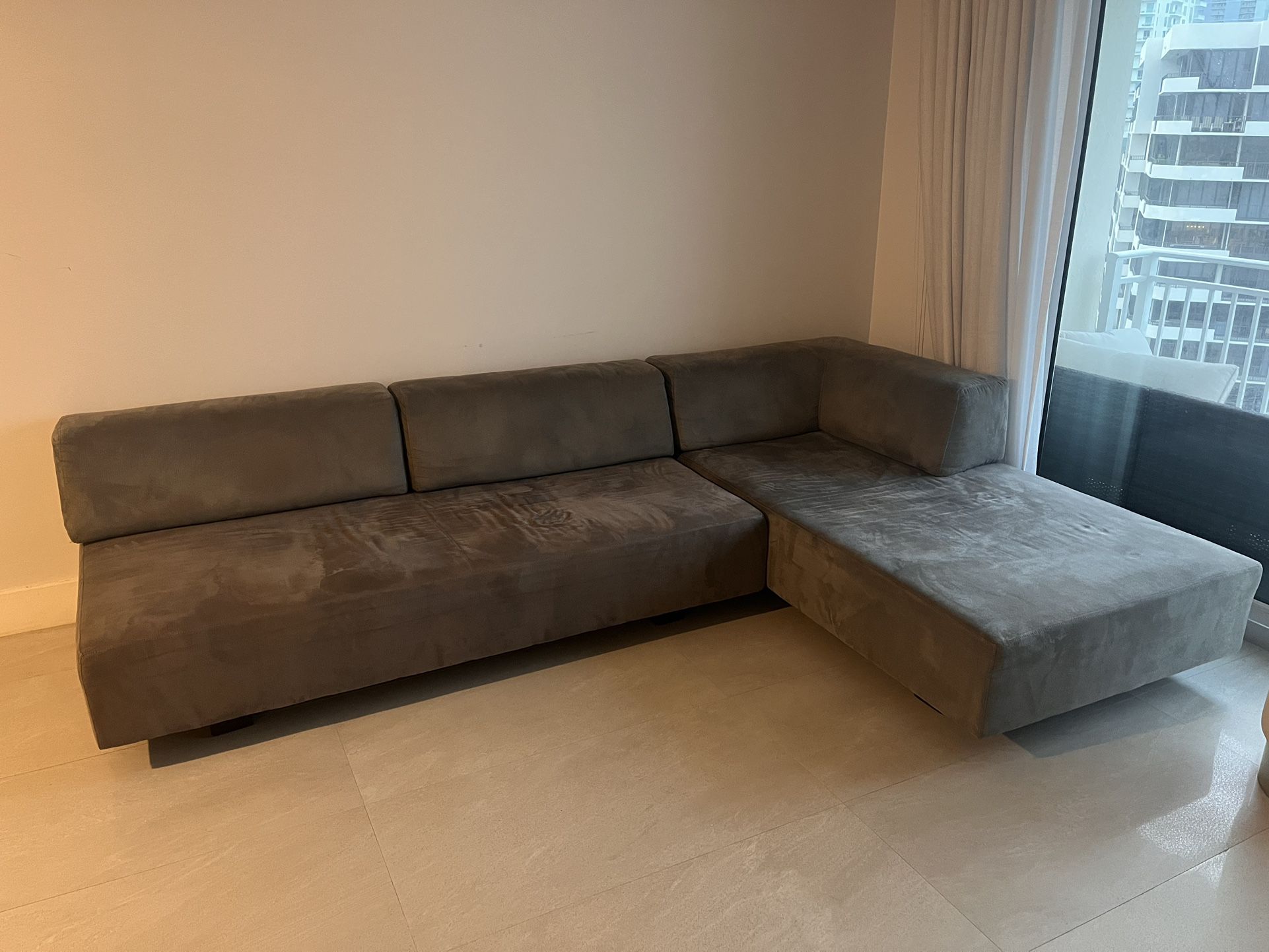 Grey West Elm Modular Sofa Couch