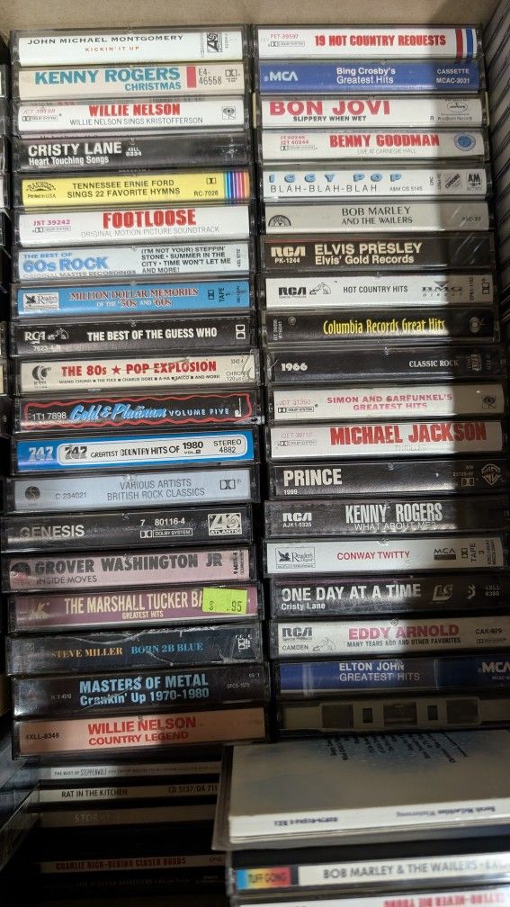 Over 100 music cassettes tapes