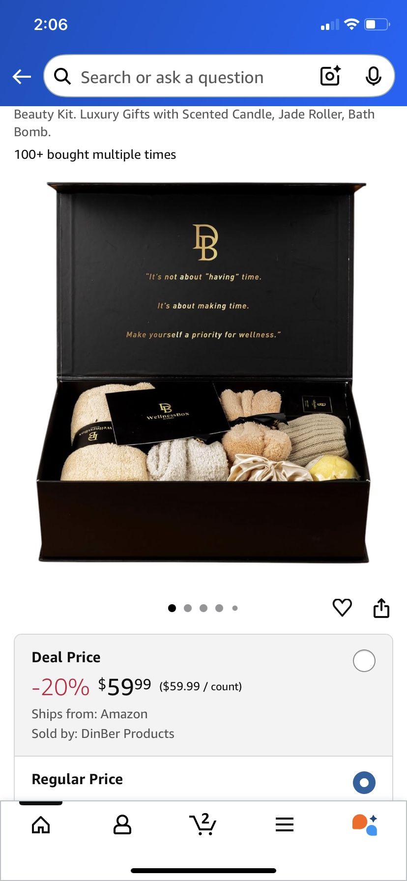 Wellness Box 12pc Self Care Spa Gift Basket