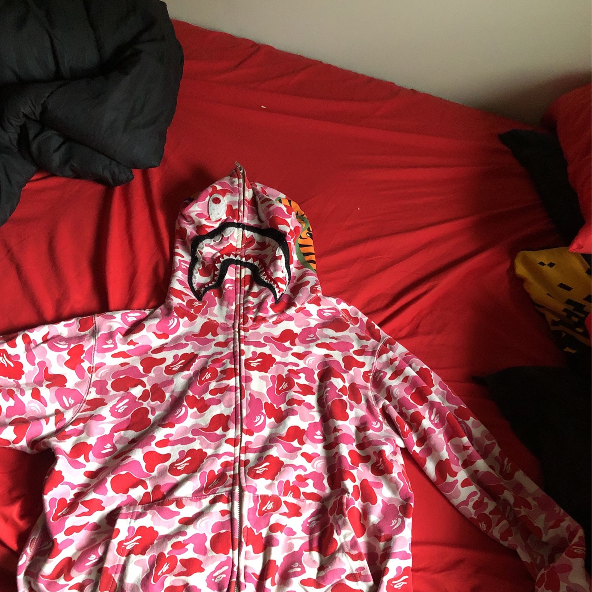 pink bape hoodie