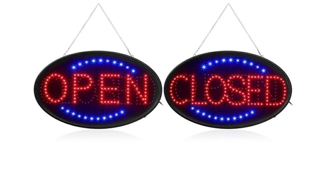 New Closed Open LED Neon Sign Set 23 x 14 Inch Open Closed Electronic ...