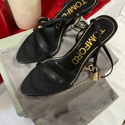 Tomford Padlock leather sandals
