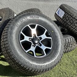 NEW Set of 5 Wheels 17" Jeep Wrangler Rubicon oem rims Gladiator 5x127mm All Terrain Tires 285/70R17