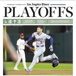DODGERS WIN GAME 2 NLDS Los Angeles Times LA TIMES