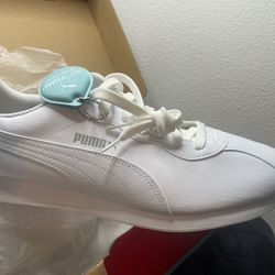 All White Puma Classic Shoes Size 13