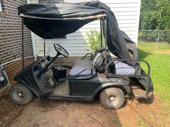 Black Golf Cart with Rear Seat