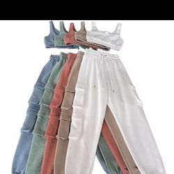 Jogger Set Crop Top And Pants 