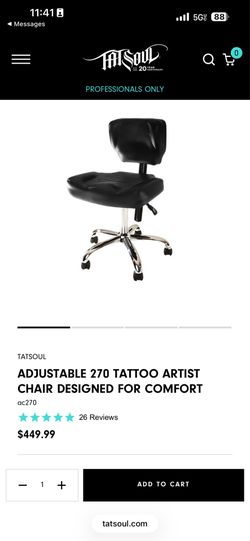 Adjustable tattoo artist chair