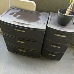 2 Brown Sterilite Storage Drawer