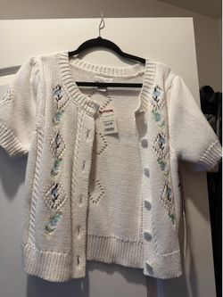 Rachel Zoe size L short sleeve cardigan
