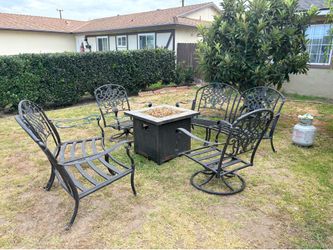 Stainless Steel Patio Set with Fireplace