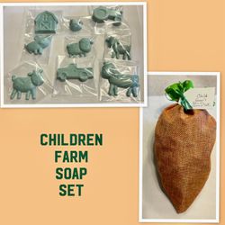 Children’s Farm Animal (Green) Hand Poured Soap Set