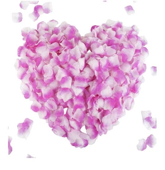 Purple & White silk rose petals