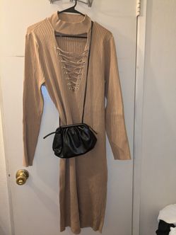 Sweater Dress With Steve Madden Purse