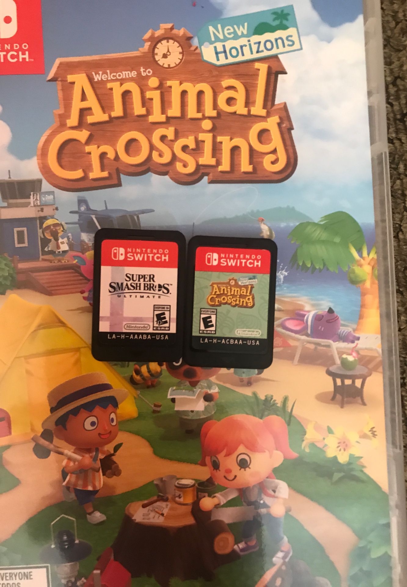 Nintendo switch games: Animal crossing new horizons, super smash bro’s ultimate