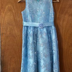 Light Blue Dress With Flower Pattern Size 12 