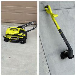 Ryobi lawn mower Ryobi trimmer $175 for both.