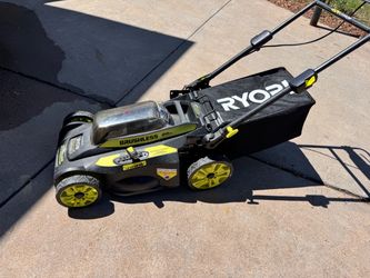 Ryobi 40v cordless push mower with battery and charger - new bag