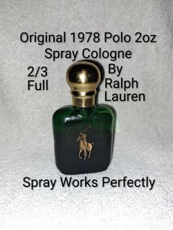 Vintage Original 1978 Polo 2oz Spray Cologne By Ralph Lauren (2/3 Full) Spray Works Perfectly