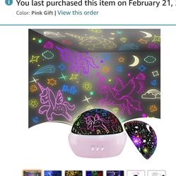 Unicorn Toys for 3-8 Year Old Girls,Star Projection Cute Kids Toys for 2-9 Year Olds Girls 2 in 1 Popular Presents Christmas Xmas Birthday Gifts for G