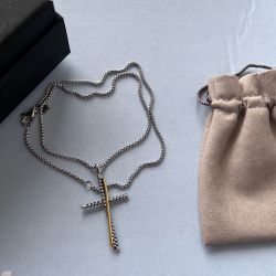 David Yurman Cross Necklace Twisted