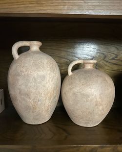 Rustic Terracotta Jug Vases Set of 2