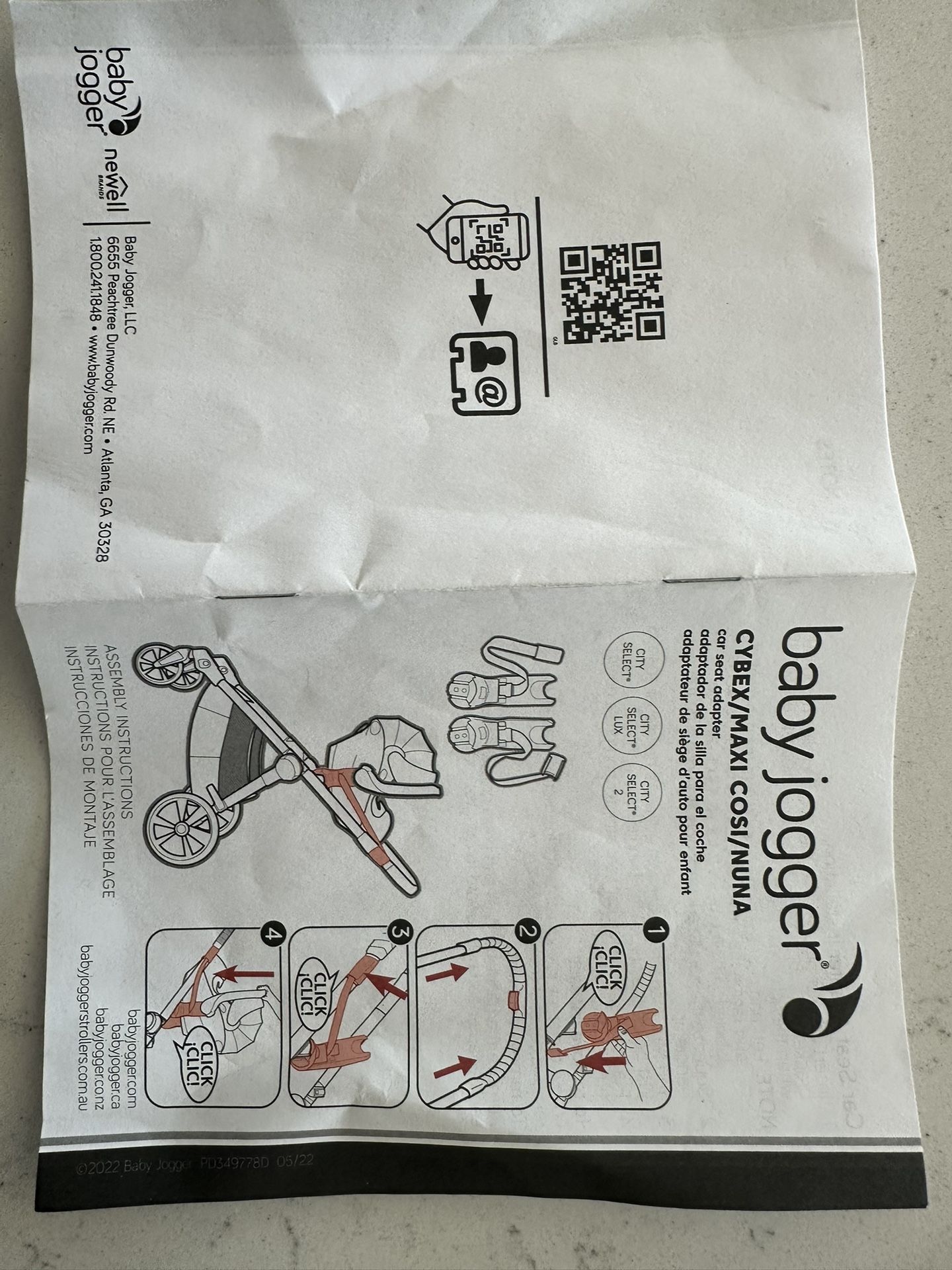 Baby jogger cybex/nuna/maxi cosi car seat adapter