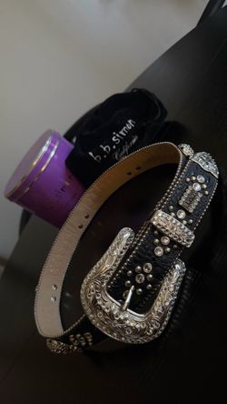 B.B. Simon Crystal Skull Belt – Size 32