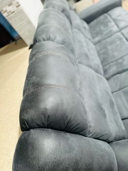 Gray Fabric Reclining 2 Sofas